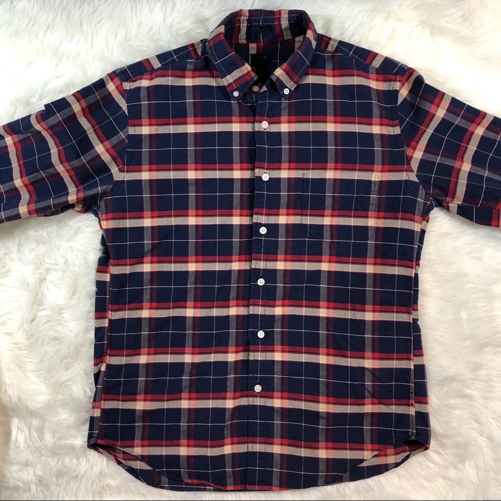 J. Crew Slim Fit Plaid Oxford Button Down Shirt